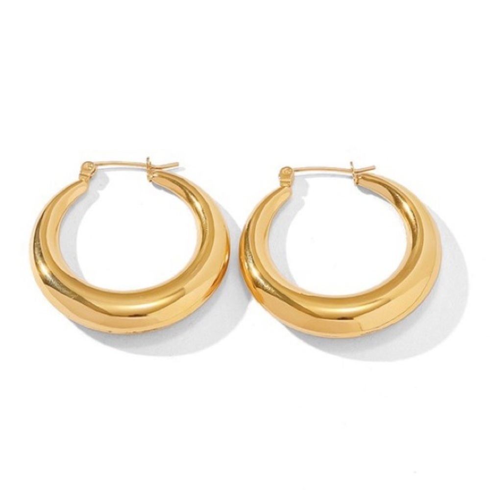 18K Gold Mod Hoop Earrings (7018)
